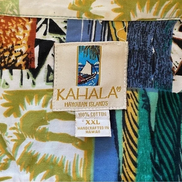 KAHALA Hawaiian Print Aloha Shirt Men 2XL XXL - Picture 5 of 6